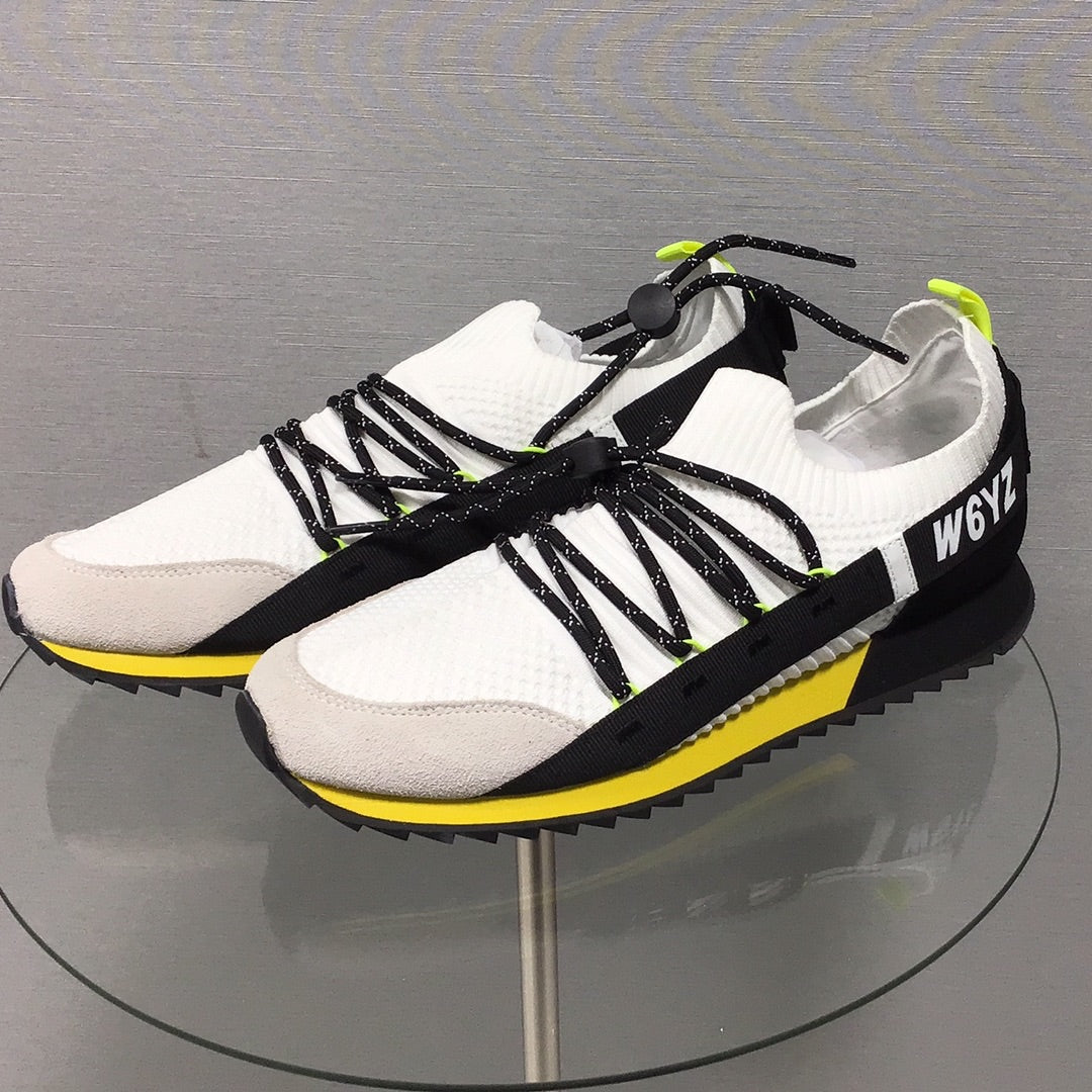 W6YZ スニーカー EVO-M WHITE-BLACK-YELLOW FLUO EVO220